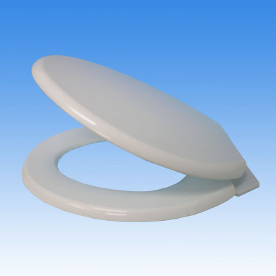 HEAVY DUTY TOILET SEAT WITH FULL COVER - WHITE. MODEL: 1318.