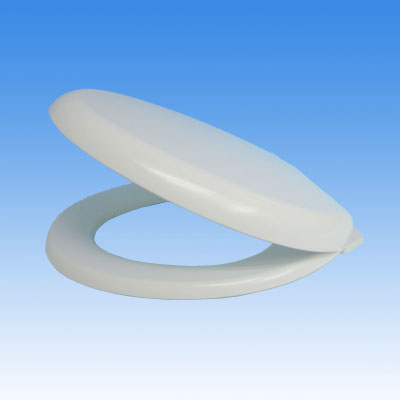 LIGHT MEDIUM DUTY TOILET SEAT WITH FULL COVER -WHITE. MODEL: LM.