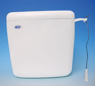 NIRON V HIGH LEVEL CISTERN ONLY - FLAPPER VALVE TYPE. MODEL: V.